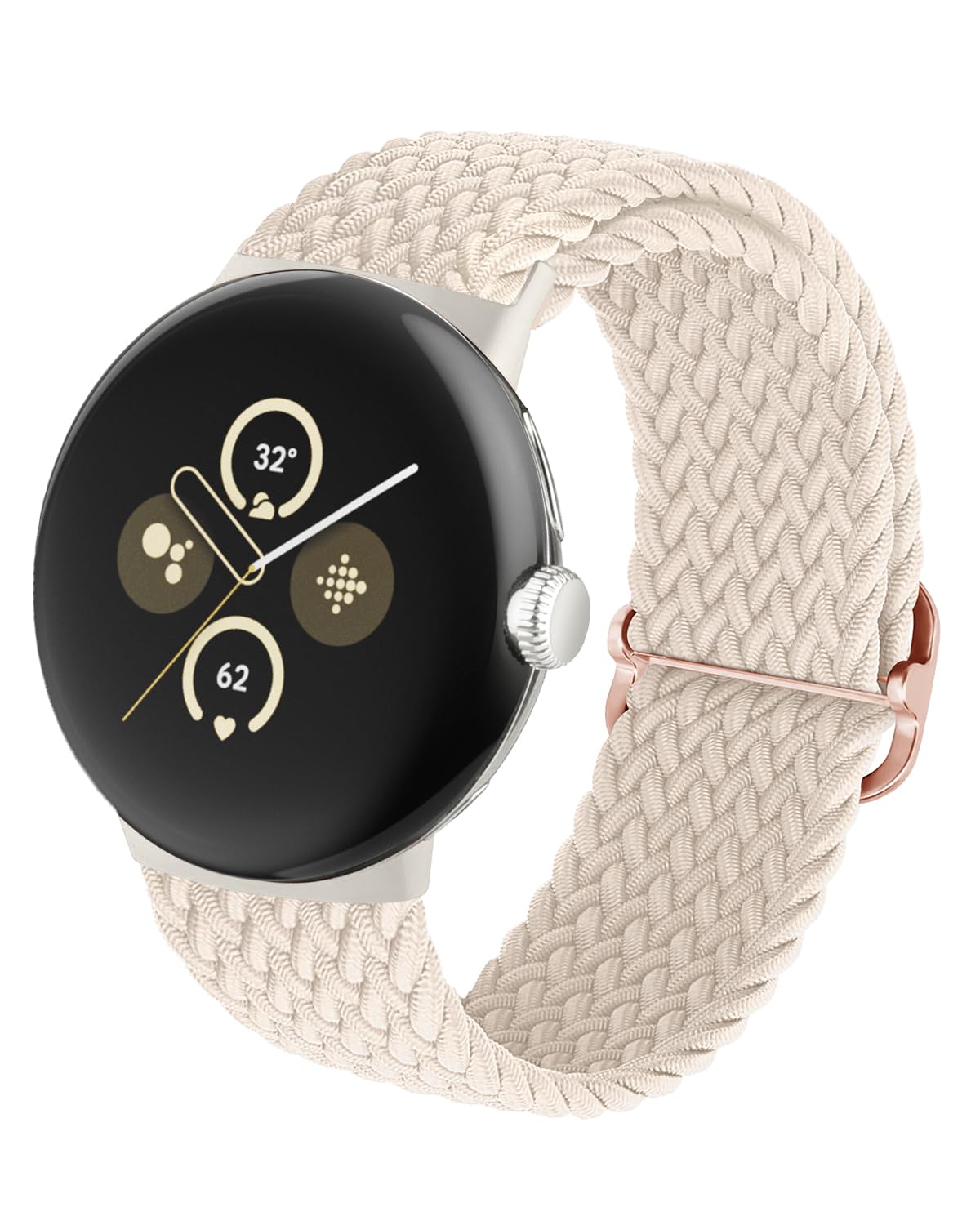 BlackPro Nylon Bands Compatible with Google Pixel Watch 3 Band 41mm/Pixel Watch 2 Band for Women Men, Adjustable Stretchy Braided Straps with Upgraded Connector