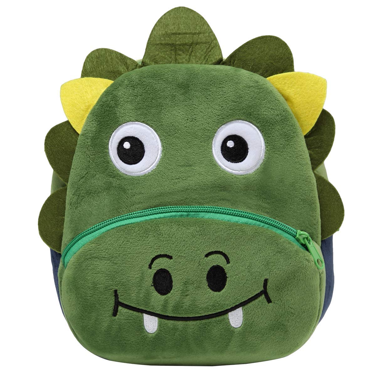 Kasgo Children Backpacks for Boys and Girls, Toddler Kids Backpack Small Cute Animal 3D Mini Kindergarten Kinder Rucksack Soft Plush Backpack for for 1-3 Years Old，Green Dinosaur