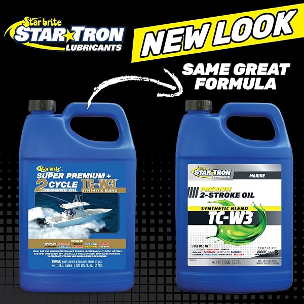 STAR BRITE SUPER PREMIUM+ 2-CYCLE SYNTHETIC BLEND TC-W3 ENGINE OIL – IDEAL FOR ALL OUTBOARD MOTORS, PERSONAL WATERCRAFT & HIGH-PERFORMANCE 2-STROKE ENGINES – 1 GAL (19200)