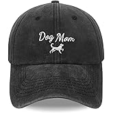 E-Profina Women's Embroidered Dog Mom Hat Adjustable, Embroidery Adjustable Washed Cotton Retro Baseball Cap Grey