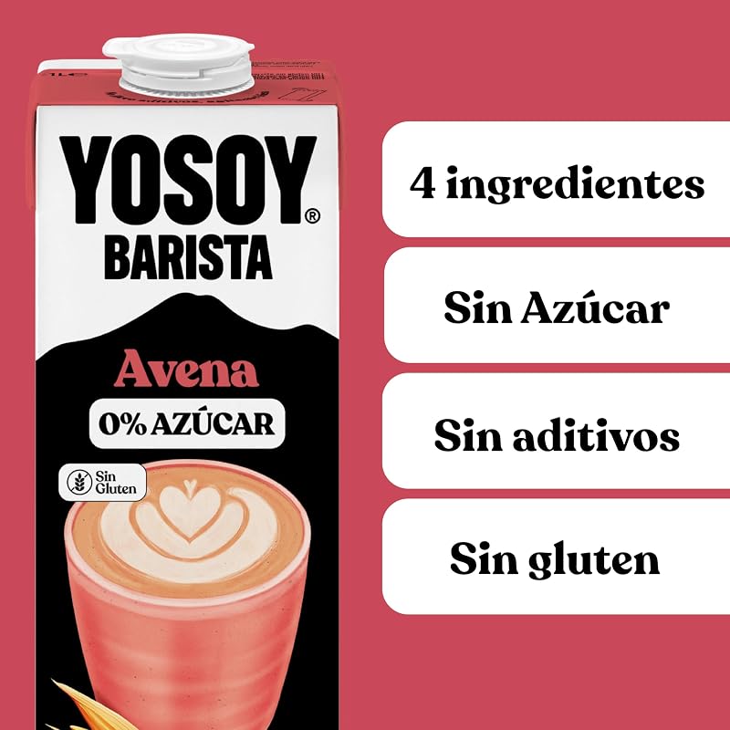 Bebida de Legumes de Aveia Barista sem Açúcar, Pacote de 6 x 1L