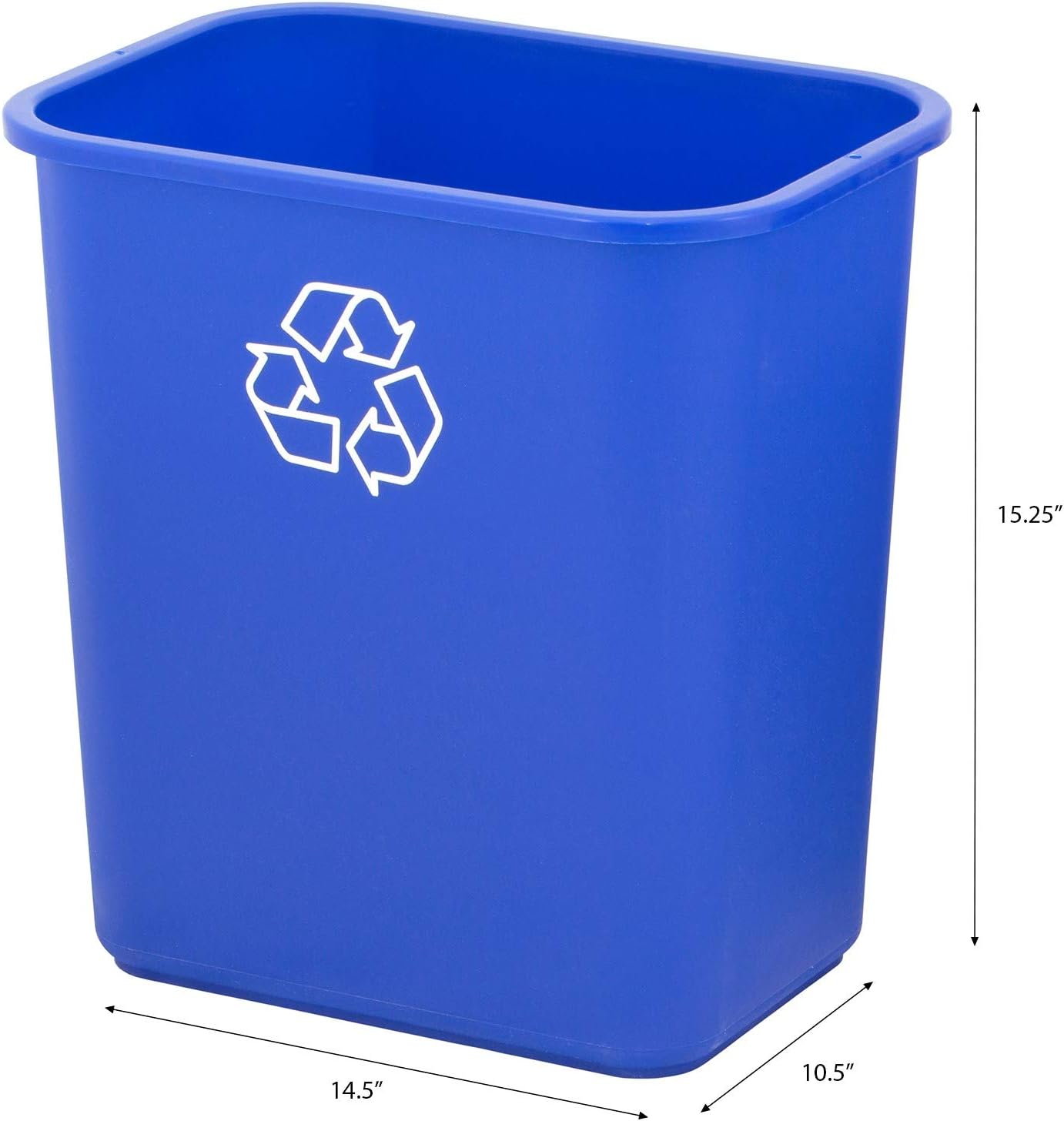 United Solutions 7 Gallon/28 Quart Efficient Recycle Wastebasket | Fits Under Desk | Small, Narrow Spaces in Commercial, Kitchen, Home Office, Dorm | Easy to Clean, 1 Pack, Blue: Home & Kitchen