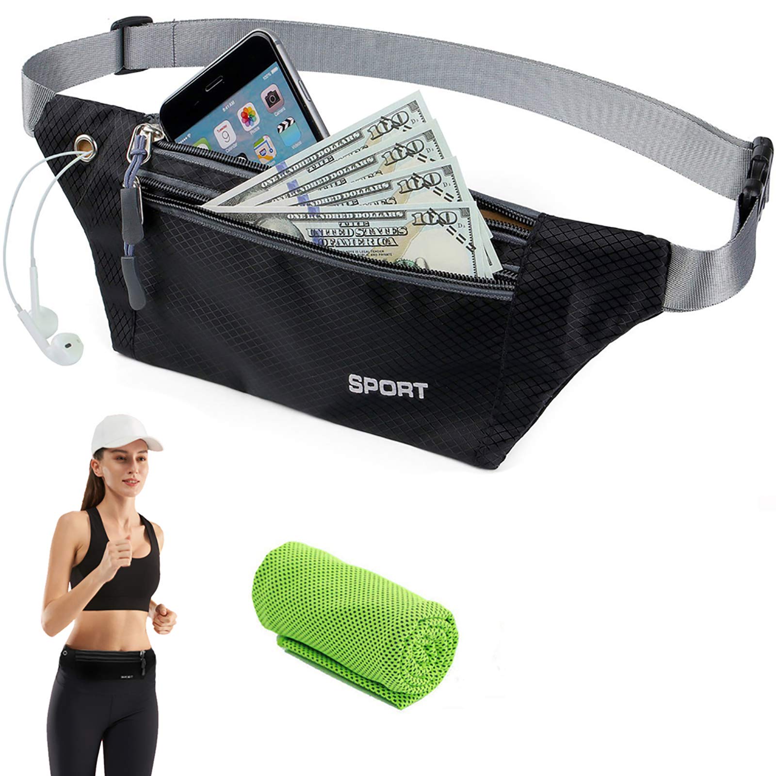 Running Belt - Lightweight and Adjustable Waist Pack for Jogging, Fitness, and Outdoor Activities