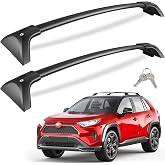 KINGGERI Lockable 260lbs Roof Rack Cross Bars Fit for Toyota RAV4 2019-2025 | Aluminum Heavy Duty Crossbar Anti-Theft Metal (Not for Adventure/TRD Off-Road/Hybrid Woodland Edition/22-25LE)