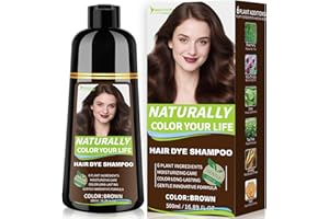 Vireo Color Brown Hair Dye Shampoo for Women & Men, 15 Min Gray Coverage, 3 in 1 Semi-Permanent Color with Natural Herbal Ingredients, Lasts 60 Days