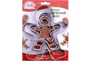 Gingerbread Man Cookie Cutter Set - 3 Piece - Large 5.8", 4", 2.4" Tall - Stainless Steel