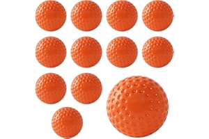 POPFRO Softballs 12 Pack Dimpled Softballs, 11-Inch Pitching Machine Softballs for Hand-Eye Coordination, Hitting and Fieldin
