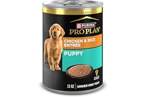 Purina Pro Plan Wet Puppy Food Pate, Wet Food Classic Chicken and Rice Entrée - (Pack of 12) 13 oz. Cans
