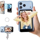 Rollei M4 Selfie Monitor Screen for iPhone 7-18, Vlog Screen Mirroring | 4K 60fps Magnetic Back Camera Selfie Monitor, 164FT Wireless Control for TikTok/Live/Video, Compatible with Android(Black)