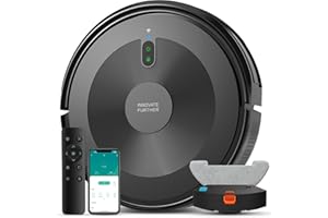 AZQQ Robot Vacuum and Mop Combo: Robot Vacuum Cleaner 2500Pa Strong Suction & Tangle-Free & Alexa/APP Control & Schedule Cleaning, Self-Charging Robotic Vacuum for Pet Hair, Hard Floor, Carpet (Dark Gray)
