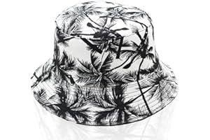 LWBTOSEE Bucket Hats for Men and Women Dual-use Flat Top Bucket Hat Fisherman Hat with Coconut (Black)