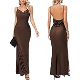 Capuffy Women Drape Neck Formal Maxi Dresses Lace Backless Cocktail Party Dress Spaghetti Straps Mermaid Evening Gown 221