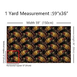 Pumpkin Fabric by The Yard, Bird Mushroom