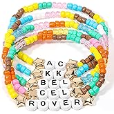 AICase for Animal Crossing Merch Gifts Toys Inspired Bracelets 5 Pcs Stackable Stretch Beaded Friendship Bracelets Costume Cosplay Merchandise Gifts for Fans Women Birthday Christmas Stocking