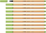 Stabilo point 88 Fineliner Pack of 10 Pistachio - 0.4 mm, Hexagonal