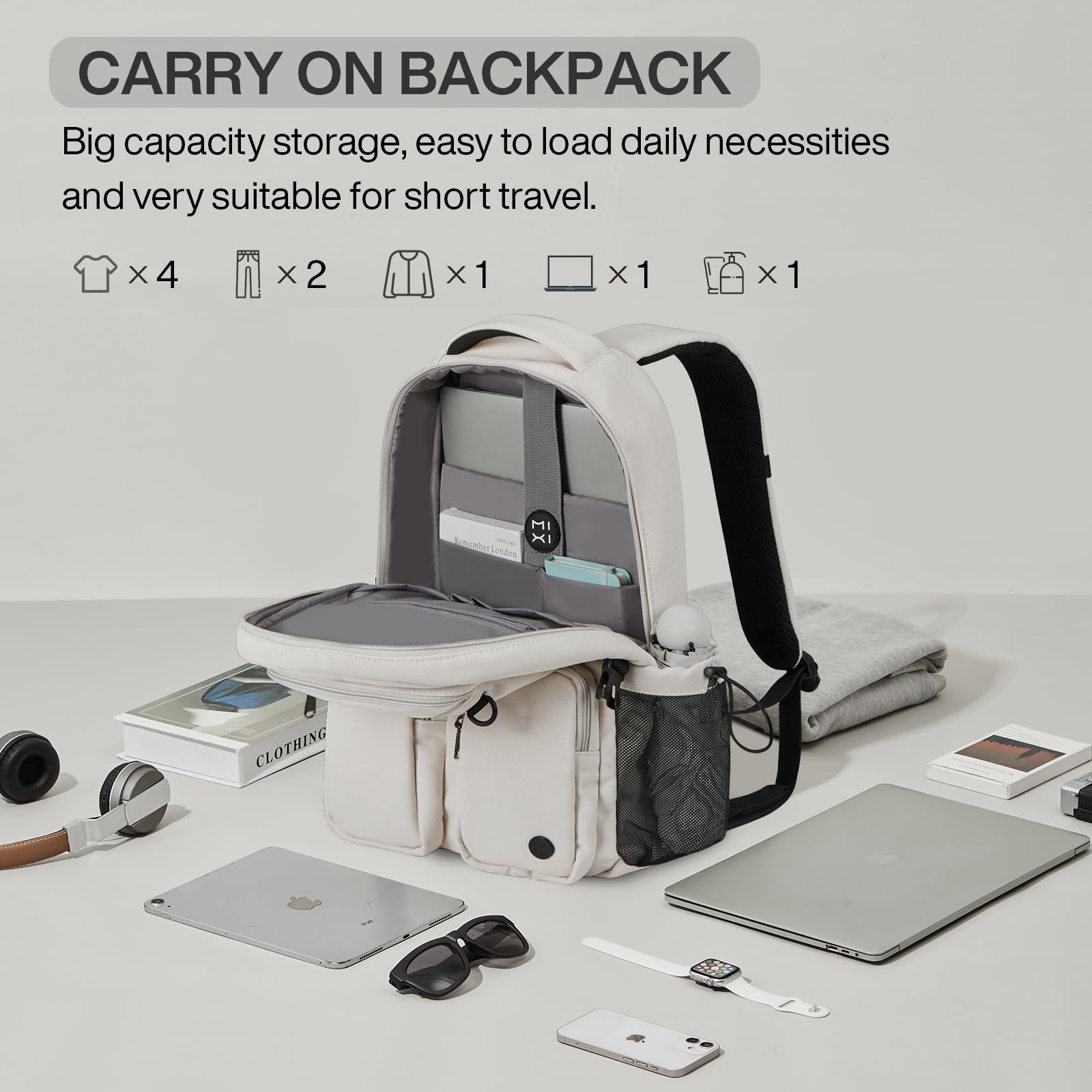 mixi Travel Laptop Backpack, Lightweight Durable School Bookbag Men Woman 15.6