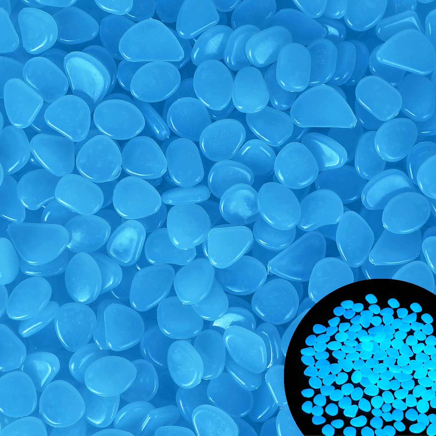 Hardscaping Materials - Kaiyuan Dynasty Glow in The Dark Stones 100Pcs Blue Glow Stones Glowing Rocks Luminous Pebbles for Outdoor Decor,Garden Yard,Walkway,Pathway