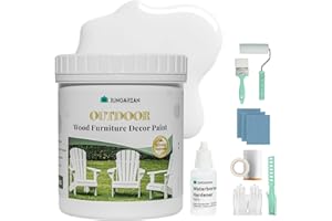 Jungarian 2K Outdoor Indoor Cabinet Furniture Paint With Tools - Water-Based, Low Odor All-in-One Paint - No Sanding, No Priming - Matte Finish for Wooden Floor, Doors, Tables, Dressers, 32oz, White