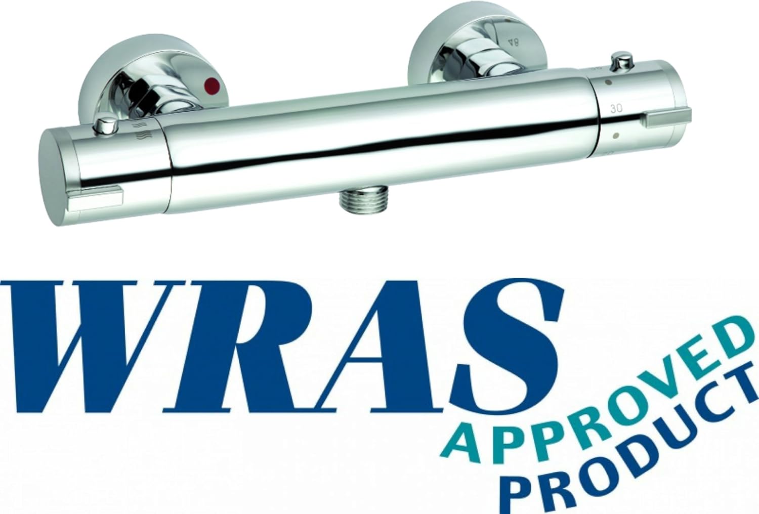 WRAS Approved Thermostatic Chrome Round Exposed Bar Mixer Shower Valve