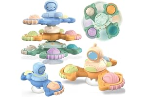 VETGI 3PCS Suction Cup Spinner Toy - Sensory & Fidget Bath Toys for 2-3 Year Olds, Boys & Girls - Ideal Gift for Toddlers, Spinning Tops.