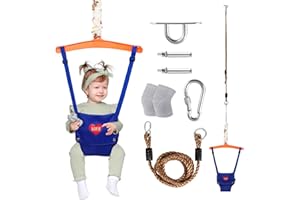 TRULPRO Baby Jumper with a Ceiling Hook for Infant & Toddlers, Baby Door Jumper with Adjustable Chain, Protable Baby Jumpers and Bouncers for Indoor/Outdoor, Baby Doorway Jumper with Soft Rug