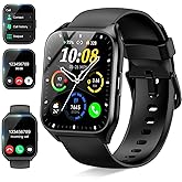DUSONLAP Smart Watch for Men Women (Answer/Make Calls), 1.85" HD Fitness Watch with Heart Rate and Sleep Monitor, 110+ Sports Modes Smartwatch, IP68 Waterproof Activity Tracker for iOS/Android, Black
