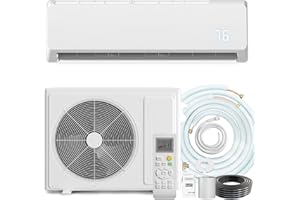 AZOUTDOOR 18000 BTU Mini Split Air Conditioner & Heater 19 SEER2 230V Energy Efficient Ductless Inverter 1 Ton Cools Up to 1250 Sq. Ft, with Pre-Charged Condenser, Heat Pump & Installation Kit