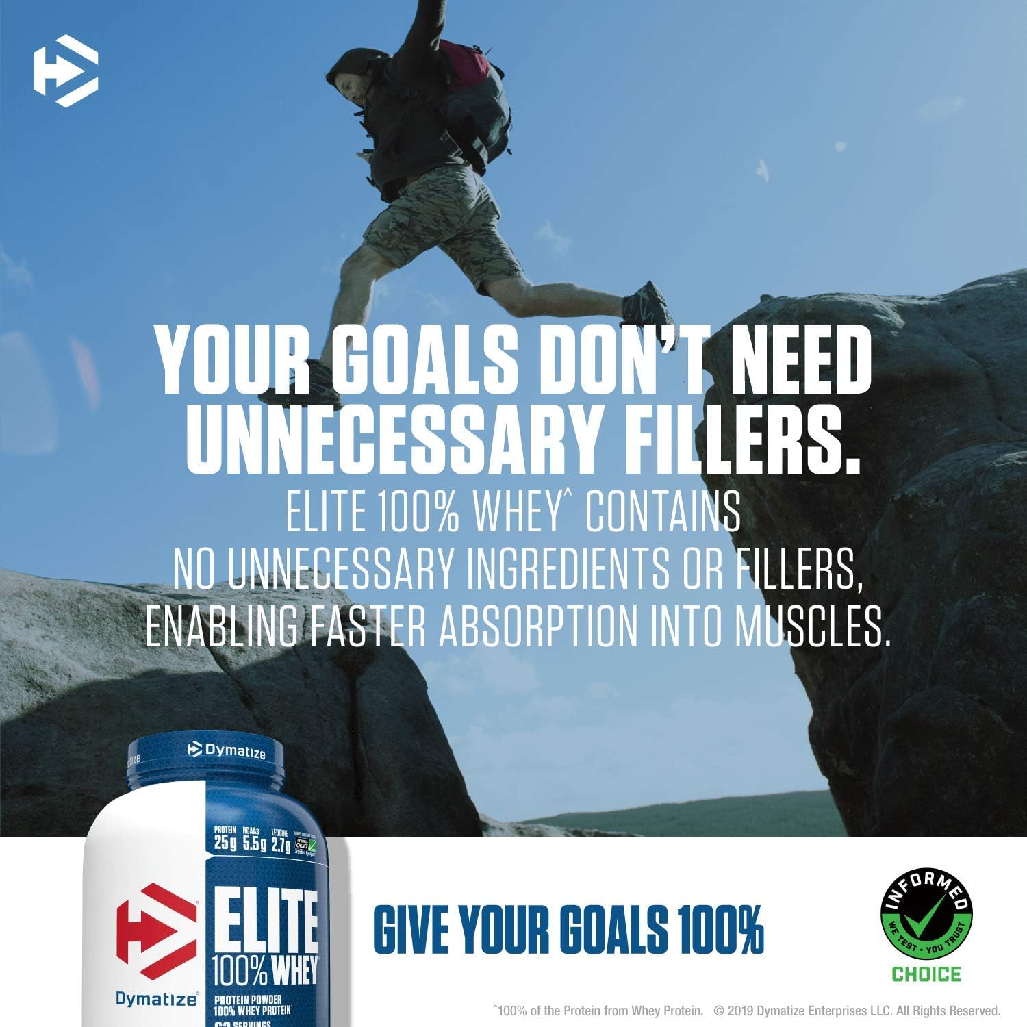 Dymatize Elite 100% Whey Protein Powder, Take Pre Workout or Post Workout, Quick Absorbing & Fast Digesting, Rich Chocolate, 5 Pound: Health & Personal Care