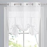 PONY DANCE Bathroom Window Curtains - Tie Up Shade