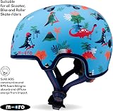 Micro Childrens Helmet Dino Print Adjustable Bike Scooter Safety Headwear view 2