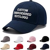 Custom Hat with Embroidered Name Text,Customizable Baseball Cap for Men Women,Personalized Hat Kids Adults Adjustable Buckle