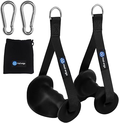 HXD-ERGO Ergonomic Gym Handles with 2 Carabiners - Anti-slip Resistance Band