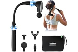 CAREKING 2-in-1 Detachable Muscle Massage Gun Deep Tissue with 20'' Extension Handle, Back and Neck Massager for Pain Relief, Handheld Massager for Shoulder Lower Back Leg Waist, FSA-HSA Eligible