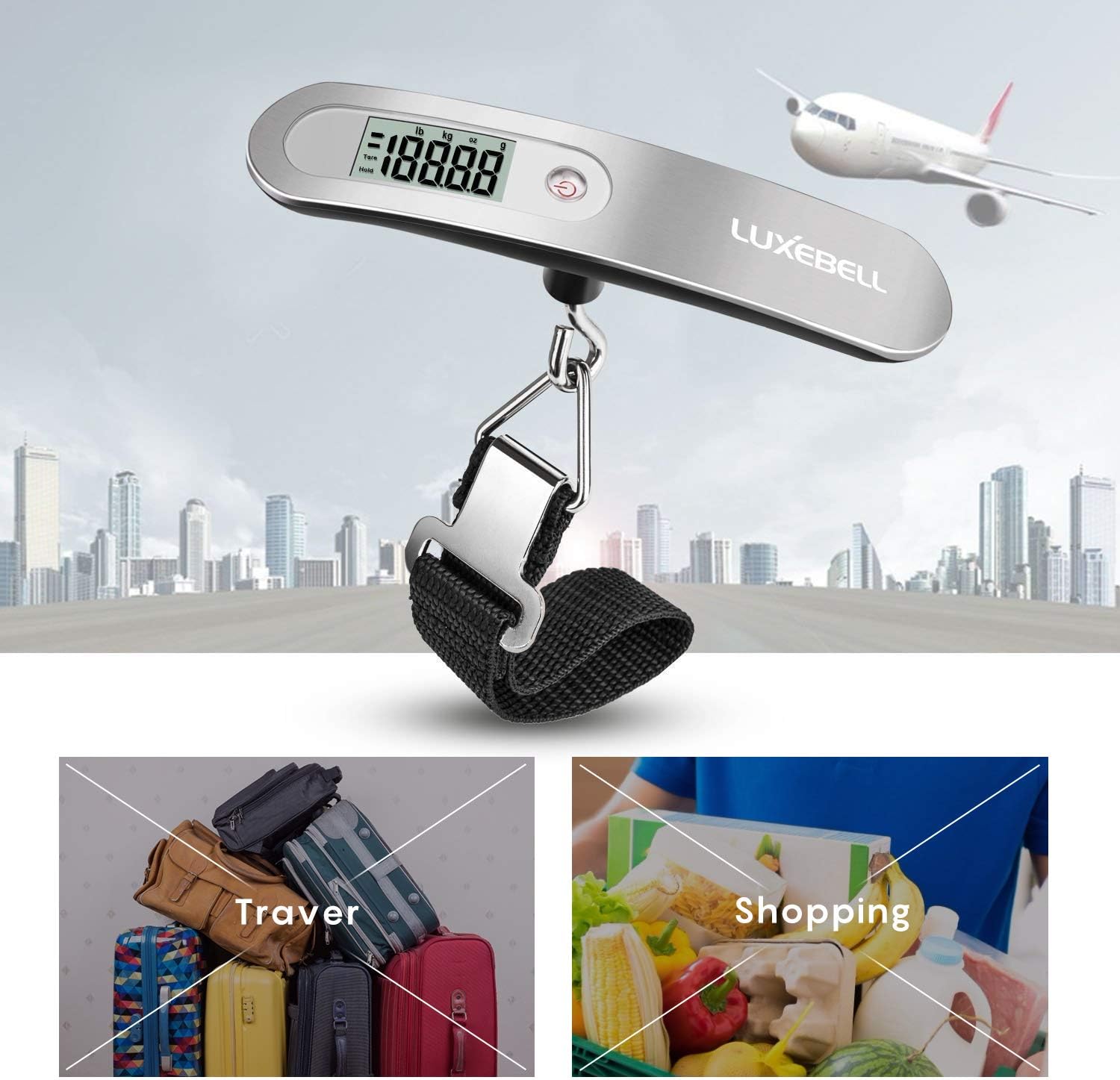  | Digital Luggage Scale Gift for Traveler Suitcase Handheld Weight Scale 110lbs | Luggage Scales