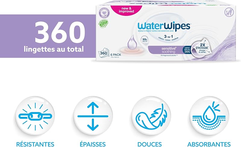 Peau Sensible+ Lingettes Apaisantes, 6 Paquets