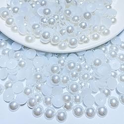 Pinhoollgo 1000pcs 6mm Flatback Half Pearls for