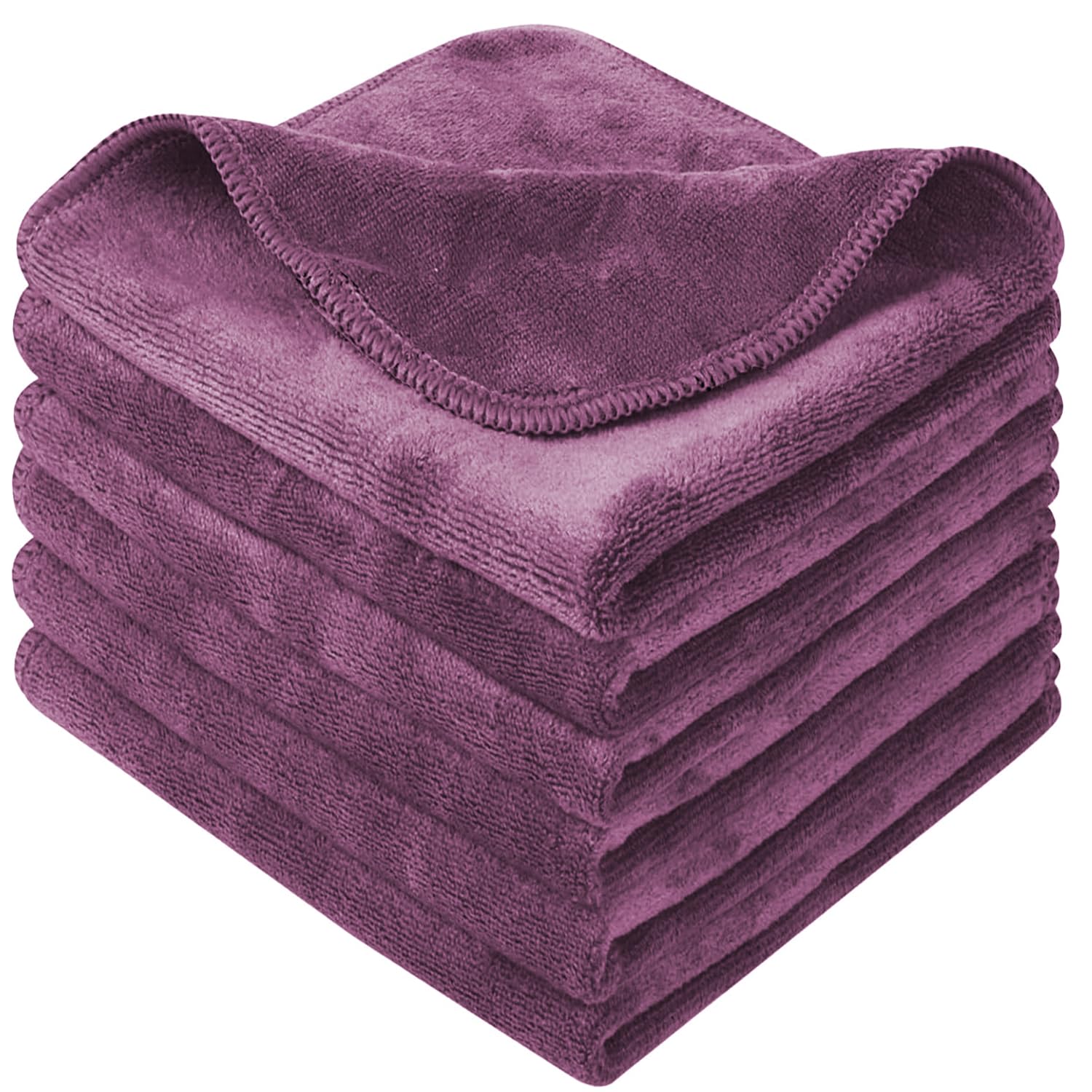 HIDMD Microfibre Face Cloth Makeup Remover Cloth Facial Washcloths Face Cleaning Towels For Eye Face Exfoliating Bath 30CM X 30CM 6 PACK Maroon