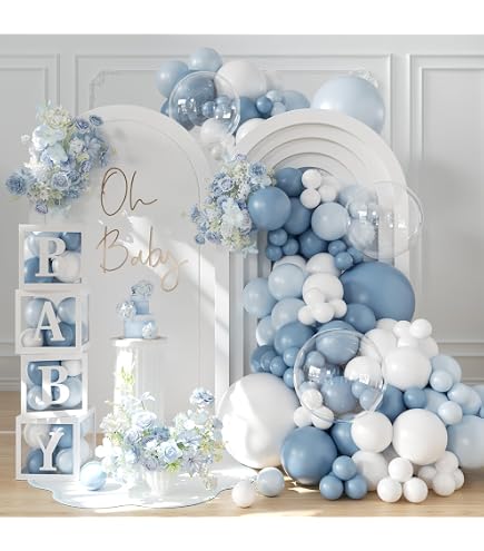 BBQ Baby Shower Decorations For Boys - Baby Q Backdrop, Balloon Garland Kit, Blue & Yellow Theme With Sunflowers - View #6