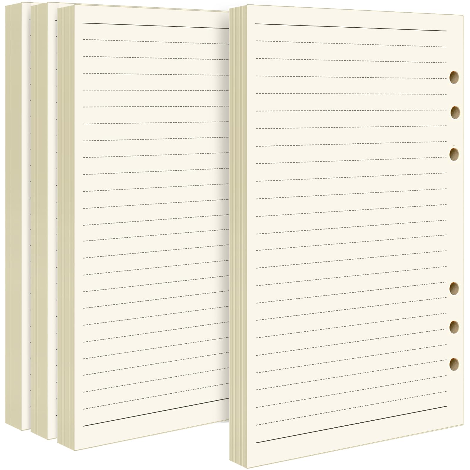 FANDAMEI A5 6-Hole Punched Lined Refill Paper - 360 Pages/180 Sheets for Organiser Planner in Office School