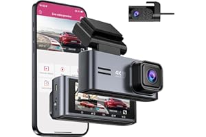 OMBAR Dash Cam Front and Rear 5G WiFi, Dash Cam 4K/2K/1080P+1080P, Dash Camera for Cars with 3.18" LCD Screen, Dashcam Car Camera with WDR Night Vision, G-Sensor, Loop Recording, SD Card Not Included