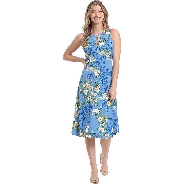 Amazon.com: London Times Women's Dresses Women's Empire Waist Sleeveless  Keyhole Neckline Maxi - Ankle Length A-Line - Wedding Guest Dress,  Ivory/Allure Blue, 0 : Clothing, Shoes & Jewelry