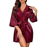 Avidlove Women's Kimono Robe Short Satin Pure Short Silky Robes