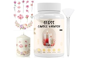 WANJAO Glossy Candle Lacquer, High Gloss Varnish, Varnish for Acrylic Painting Transparent After Dry with Candle Stickers Scratch Resistant High Gloss for Candles Glaze, Paintings, Clay, 150ml