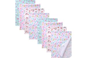 Waoot Kdet Cotton Flannel Receiving Blankets Baby 8 Pcs, Baby Swaddle Blankets, Infant Flannel Blanket 30 X 30 Inch for Boy Girl (Style2)