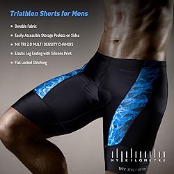 MY KILOMETRE Mens Triathlon Shorts with Adjustable