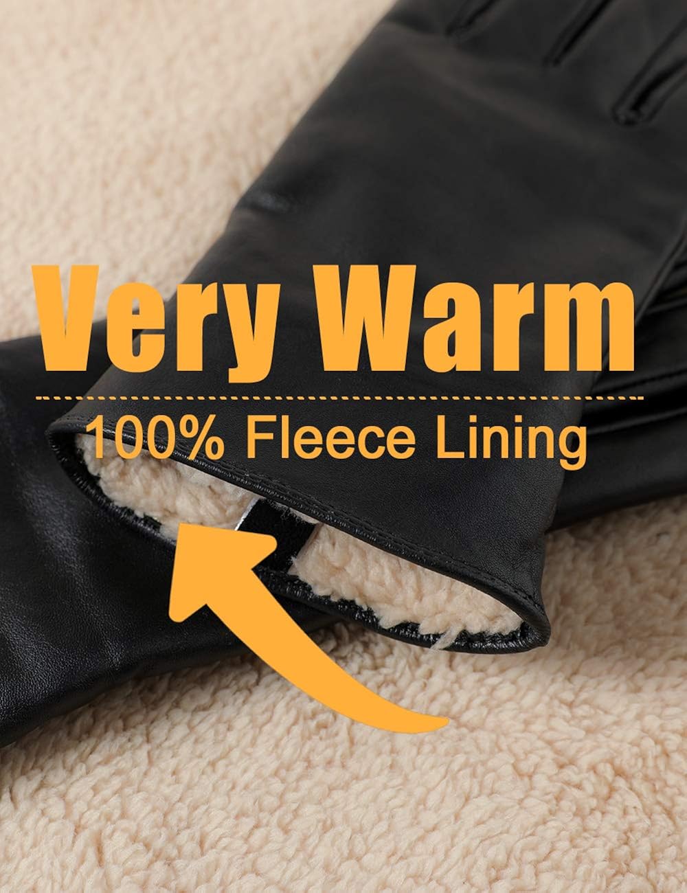 Warm Fleece Lining Touchscreen Texting Driving Winter Womens Leather Gloves at  Women’s Clothing store