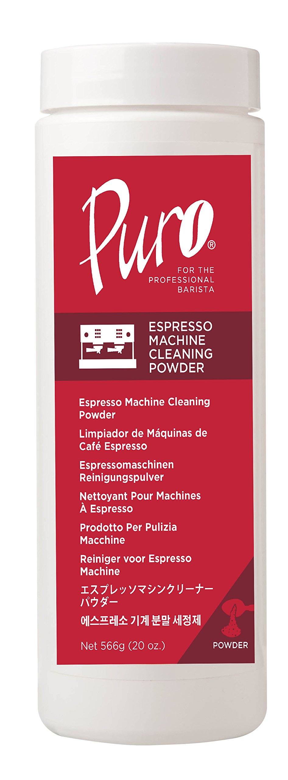 Puro Caff 20 Ounce Espresso Machine Cleaner Cleaning Powder Back