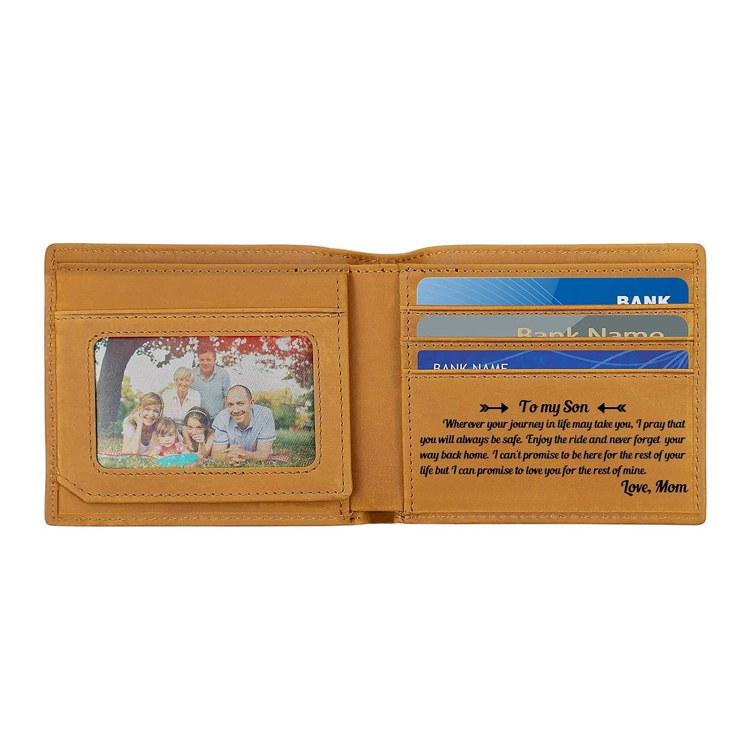 Men Leather Bifold Wallet Engraved Wallet Gift for Son Amazon.in