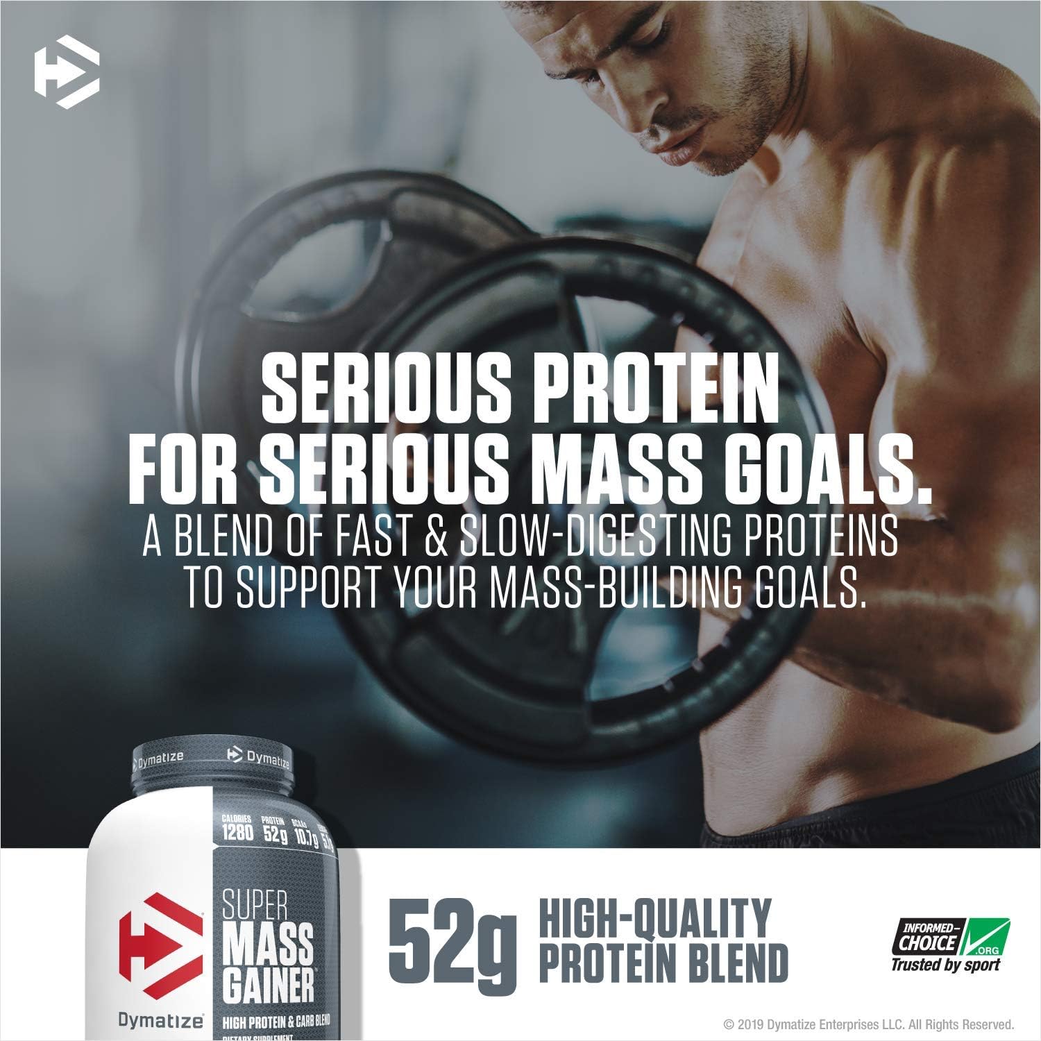 Dymatize Super Mass Gainer Protein Powder, 1310 Calories & 52g Protein, Gain Strength & Size Quickly, 10.7g BCAAs, Mixes Easily, Tastes Delicious, Cookies & Cream, 6 lbs: Health & Personal Care