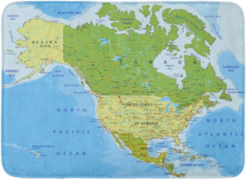 SUPERQIAO Fußmatten Badteppiche Außen- / Innentürmatte Blau Mexiko